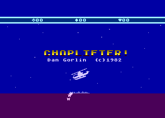 Choplifter! title screen for Atari 5200